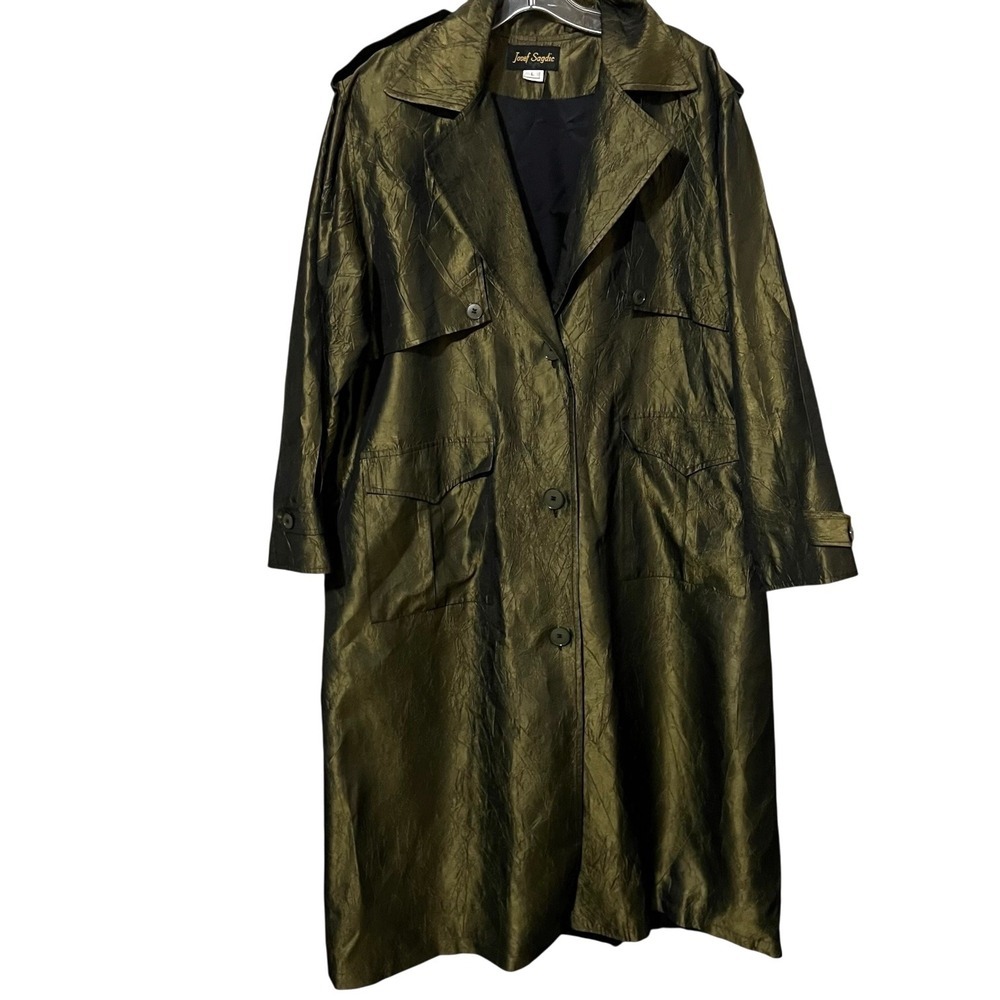 Vintage Josef Sagdic Jacket Size Large Trench Coat - Picture 9 of 12